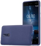 Cadorabo Hoesje voor Nokia 8 2017 in FROST DONKER BLAUW - Beschermhoes gemaakt van flexibel TPU silicone Case Cover