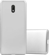 Cadorabo Hoesje geschikt voor Nokia 3 2017 in METAAL ZILVER - Hard Case Cover beschermhoes in metaal look tegen krassen en stoten