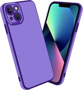 Coque Cadorabo pour Apple iPhone 12 en Violet Brillant - Or Rose - Coque de protection en silicone TPU souple et avec protection pour appareil photo