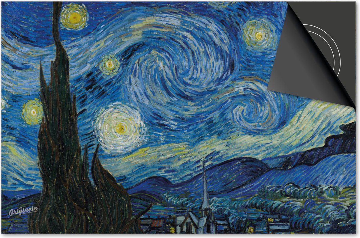 Inductie beschermer 90x52 - afdekplaat inductie mat - Dietrix Kookplaat beschermer - Exclusief - Oude Meesters - Vincent van Gogh Sterrennacht