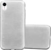 Cadorabo Hoesje geschikt voor Apple iPhone XR in ZILVER - Beschermhoes van flexibel TPU silicone Case Cover in Brushed design