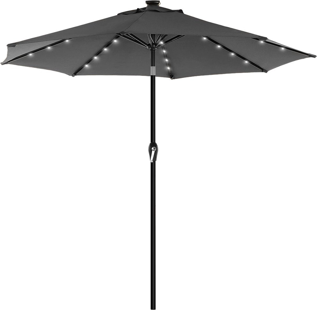 Parasol - Zonnescherm - Tuinparasol - Met led verlichting - Grijs