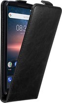 Cadorabo Hoesje voor Nokia 8 Sirocco in ZWARTE NACHT - Beschermhoes in flip design Case Cover met magnetische sluiting