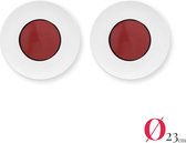vtwonen Circles Assiettes plates Plates - Assiettes - 23cm - Rouge - Set de 2