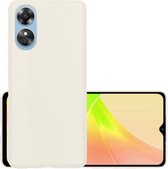 Hoes Geschikt voor OPPO A17 Hoesje Cover Siliconen Back Case Hoes - Wit