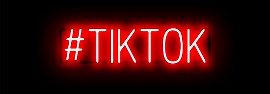 #TIKTOK - Reclamebord Neon LED bord verlichting - SpellBrite - 61,8 x 16 cm rood wandbord - 6 Dimstanden - 8 Lichtanimaties - Tiktok