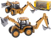 Graafmachine lader bulldozer met bak Die-Cast metalen model H-toys 1704 1:50