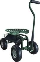 AXI AG22 Tuinkrukje op wielen voor de tuin in Groen - Tuinkruk - Knielkruk van metaal met maximale belasting van 150 kg - Zitkruk met opbergruimte voor bij het tuinieren
