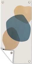 Tuinposter - Retro - Wolken - Meisje - Pastel - Tuindoek - Poster voor buiten - Schuttingposters - 40x80 cm