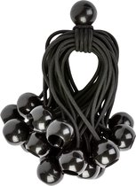Spanelastiek met bal / 25 stuks - Spanband voor Bootzeil/Zeil/Spandoeken/Schaduwdoek/Aanhangwagen/Tent - 15 cm - zwart - tentspanner