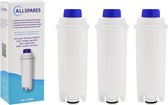 AllSpares Waterfilter (3x) geschikt voor o.a. ECAM-serie koffiemachines vervangingsfilter voor Delonghi DLSC002 / SER3017