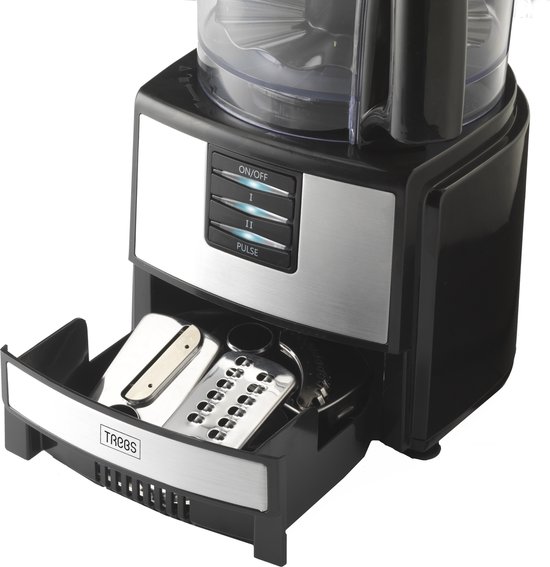 Trebs Keukenmachine - 2 snelheden - Meerdere accessoires - 99394 - Zwart RVS van Trebs — afbeelding 2