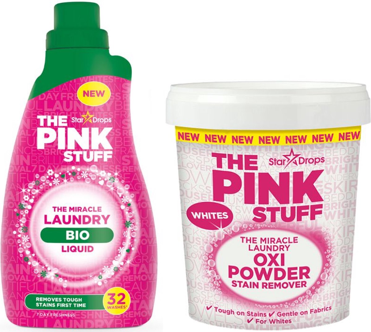 Combinatieset: The Pink Stuff - Biologische Wasgel + Vlekverwijderaar voor witte was