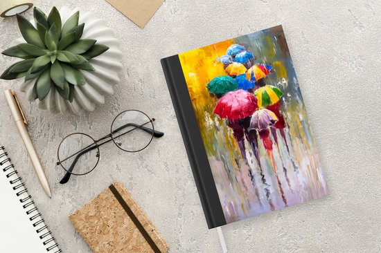 Carnet - Cahier d'écriture - Peinture - Parapluie - Peinture à l'huile - Carnet - Format A5 - Bloc-notes