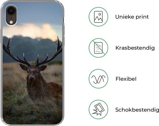 Coque iPhone XR - Cerf - Pâturage - Bois - Siliconen
