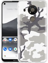 Nokia 3.4 Hoesje Army Camouflage Grey - Designed by Cazy