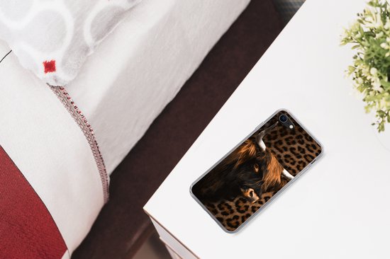 Coque iPhone 7 - Highlander écossais - Fourrure - Imprimé panthère - Siliconen