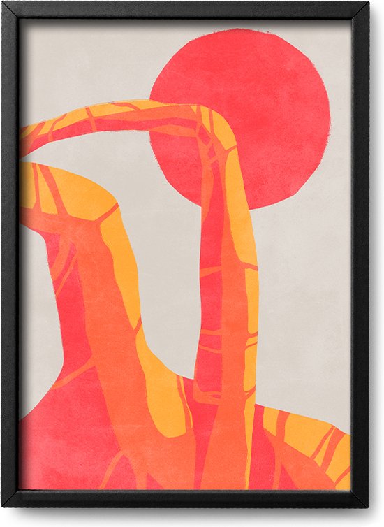 Abstracte poster Cyberhome - A3 - 30 x 42 cm - Inclusief lijst (Zwart MDF) - Kunst - Hoogwaardige abstracte poster - Illustratie - ArtStract - Abstracte kunst Online - Abstracte posters