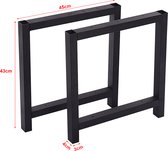 Stalen onderstel Møn set van 2 tafelpoot 43x45 cm zwart mat