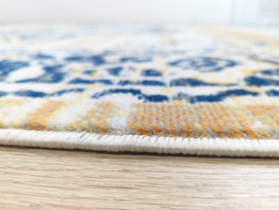 Flycarpets Sarande Vloerkleed Vintage Beige Geel Blauw 