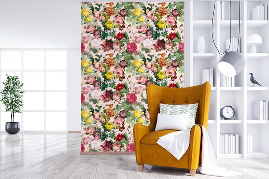 Papier peint - Papiers Papier peint photo Roses - Fleurs - Collage - Jaune - Largeur 170 cm x Hauteur 260 cm