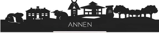 Standing Skyline Annen Zwart hout - 40 cm - Woon decoratie om neer te zetten en om op te hangen - Meer steden beschikbaar - Cadeau voor hem - Cadeau voor haar - Jubileum - Verjaardag - Housewarming - Aandenken aan stad - WoodWideCities