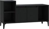 vidaXL - Tv-meubel - 100x35x55 - cm - bewerkt - hout - zwart