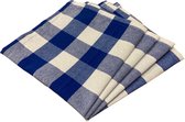 4 Geruit Servetten Grote blauwe ruit 40 x 40 (Strijkvrij) - boerenbont - picknick - gezoomd