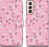 Cadorabo Hoesje geschikt voor Samsung Galaxy S22 PLUS - Design Bloemenregen No. 6 - Beschermhoes Case Cover met magnetische sluiting, standaardfunctie en kaartvakje