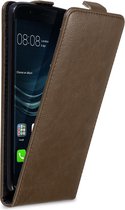 Cadorabo Hoesje geschikt voor Huawei P9 PLUS in KOFFIE BRUIN - Beschermhoes in flip design Case Cover met magnetische sluiting