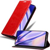 Cadorabo Hoesje geschikt voor OnePlus 6 in APPEL ROOD - Beschermhoes met magnetische sluiting, standfunctie en kaartvakje Book Case Cover Etui