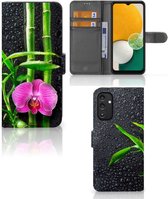Wallet Book Case Geschikt voor Samsung Galaxy A14 5G Hoesje Orchidee