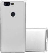Cadorabo Hoesje voor OnePlus 5T in METAAL ZILVER - Hard Case Cover beschermhoes in metaal look tegen krassen en stoten