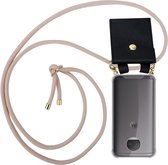 Cadorabo Hoesje geschikt voor Motorola MOTO G5S PLUS in PEARLY ROSE GOUD - Silicone Mobiele telefoon ketting beschermhoes met gouden ringen, koordriem en afneembare etui