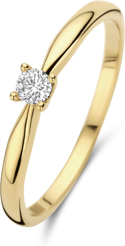 Isabel Bernard De la Paix Christine 14 karaat gouden ring | diamant 0.10 ct | - Goudkleurig