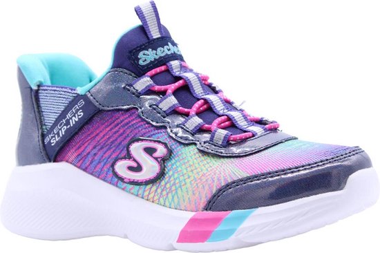 Skechers Dreamy Lites - Colorful Prism Meisjes Sneakers - Donkerblauw/Multicolour - Maat 31