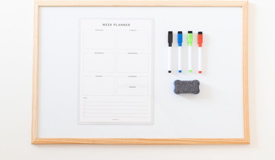 Planbooks - Magnetische Weekplanner - Whiteboard Weekplanner - Planbord - Familieplanner - A4 - Inclusief Stiften en Wisser