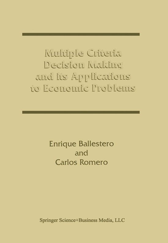 Multiple Criteria Decision Making and its Applications to Ec ... - cover