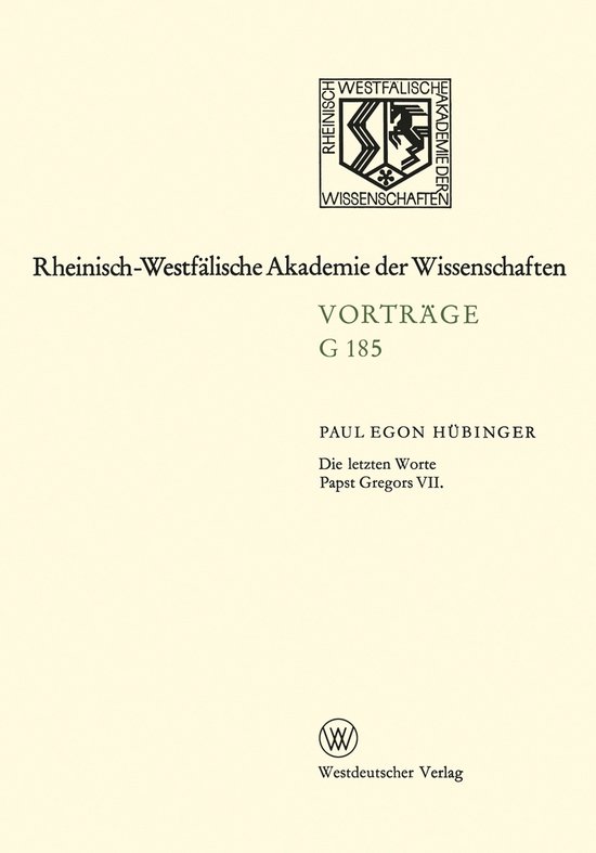 Die letzten Worte Papst Gregors VII - cover