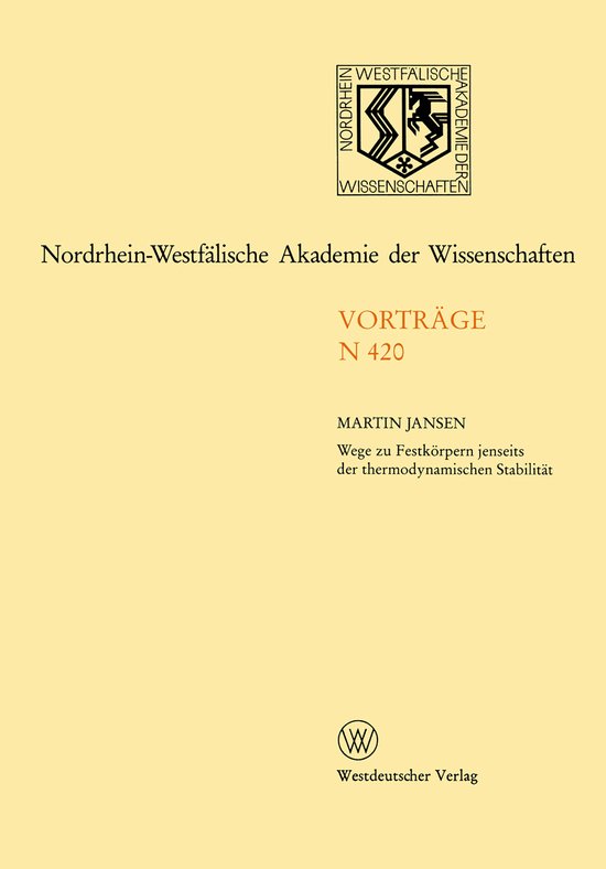 Nordrhein-Westfalische Akademie Der Wissenschaften - cover
