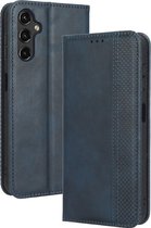 Mobigear Telefoonhoesje geschikt voor Samsung Galaxy A14 Hoesje | Mobigear Sensation Bookcase Portemonnee | Pasjeshouder voor 3 Pasjes | Telefoonhoesje voor Pinpas / OV Kaart / Rijbewijs - Blauw