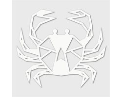 Houten Dierenkop - Krab - Groot, Wit MDF