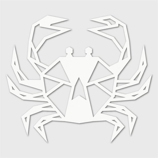 Houten Dierenkop - Krab - Groot, Wit MDF