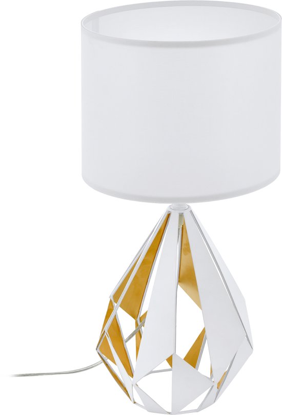 EGLO Carlton 5 Lampe de table - 1 lampe - Ø25 cm - E27 - Blanc - Or
