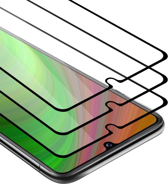 Cadorabo 3x Protecteur d'écran pour Honor PLAY 9A Film de protection plein écran Film de protection en TRANSPARENT avec NOIR - Verre de protection d'écran trempé (trempé) en dureté 9H avec 3D Touch