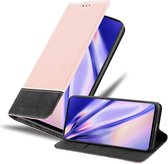 Cadorabo Hoesje voor Samsung Galaxy A51 4G / M40s in ROSE GOUD ZWART - Beschermhoes met magnetische sluiting, standfunctie en kaartvakje Book Case Cover Etui