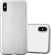 Cadorabo Hoesje geschikt voor Apple iPhone X / XS in METALLIC ZILVER - Beschermhoes gemaakt van flexibel TPU silicone Case Cover