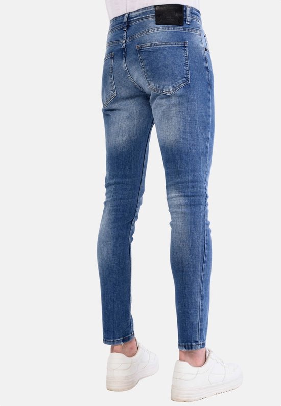 Pantalon Paint Splatter Homme Coupe Slim - 1063 - Blauw