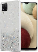 Cadorabo Hoesje geschikt voor Samsung Galaxy A12 / M12 in Transparant met Glitter - Beschermhoes van flexibel TPU silicone met fonkelende glitters Case Cover Etui