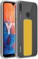 Cadorabo Hoesje voor Huawei Y7 2019 / Y7 PRIME 2019 in GEEL - Beschermhoes gemaakt van flexibel TPU silicone Cover Case met houder en standfunctie